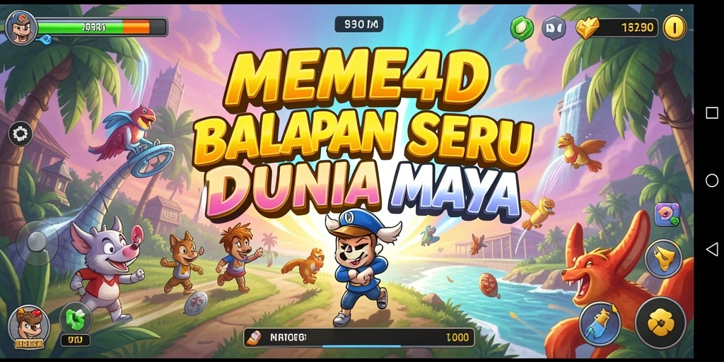 Tangkapan layar gameplay balapan yang mendebarkan di MEME4D.