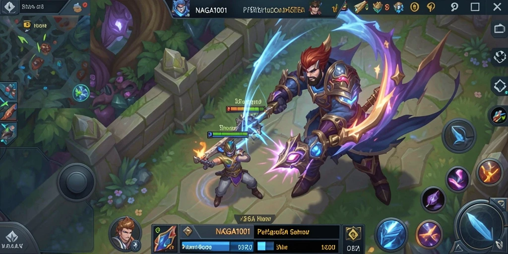 Screenshot gameplay NAGA1001 yang menampilkan serunya pertarungan tim.