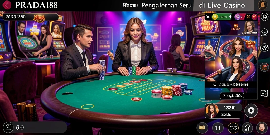 Tampilan gameplay Live Casino yang mendebarkan dan interaktif.