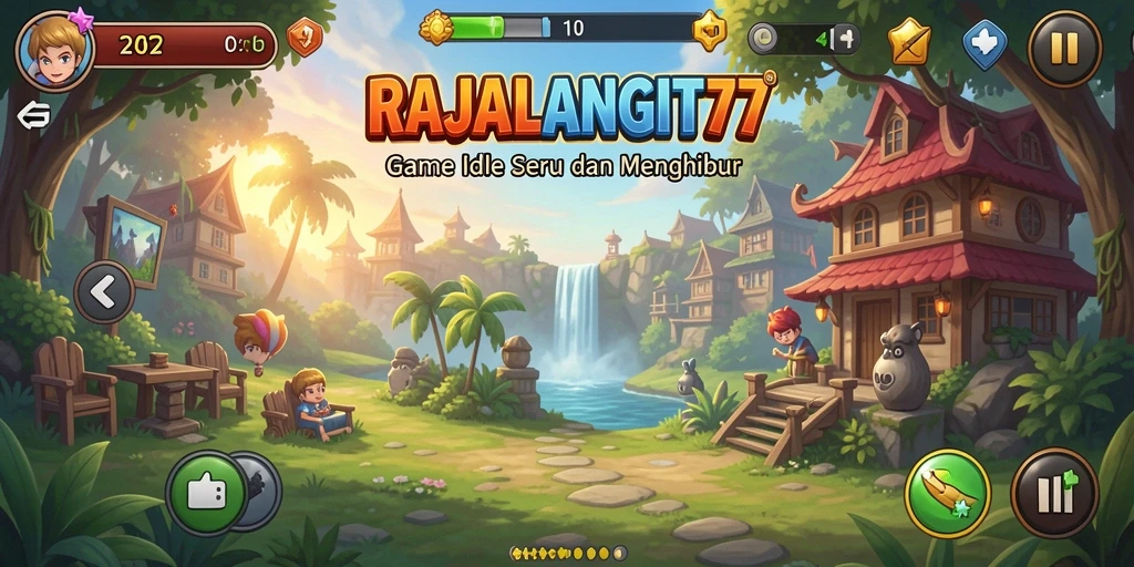 Tampilan gameplay RAJALANGIT77 yang menunjukkan kemajuan kerajaan Idle.