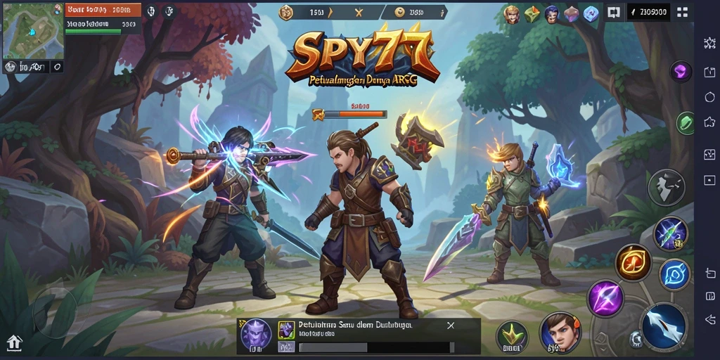 Screenshot dari gameplay SPY77 yang menampilkan pertempuran dramatis.